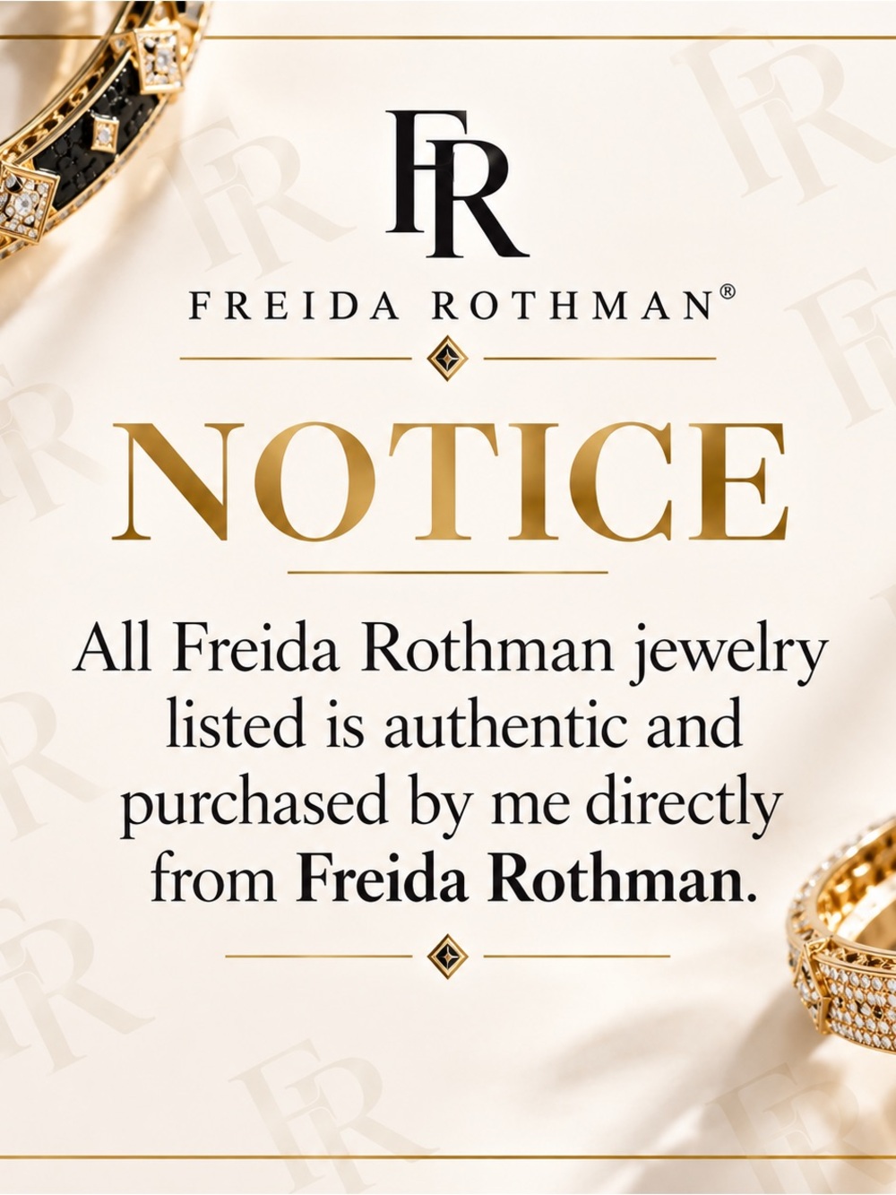 Regarding Freida Rothman jewelry listed